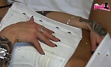 crazy german bitch masturbates with a stinking dildo in that blooper accident