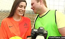 Teen Female Footballer Fucks Photographer! Blowjob Cumshot!