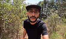 Outdoor threesome with two friends after exercise turns wild