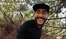 Outdoor threesome with two friends after exercise turns wild