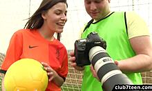 Teen Female Footballer Fucks Photographer! Blowjob Cumshot!