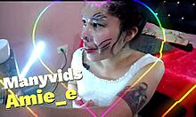 slut destroys his face with a lot of spit full deepthroat