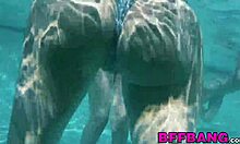 Cock-hungry teen 18+ smashes guy hard by pool, deepthroat and cumshot