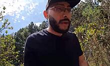 Outdoor threesome with two friends after exercise turns wild