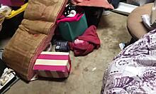 BBW WITH HUGE NATURAL TITS GIVES BLOWJOB IN THE GARAGE