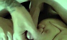 Wife licks balls and gets cum on big tits