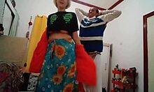 Blonde milf in lingerie gets raw pounding in amateur clip.