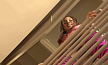 Young Brunette Rides Big Black Cock in Stockings for Creampie