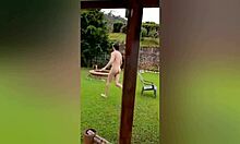 my neighbor recorded me naked on the farm so i took her inside and fucked her pussy full of cum