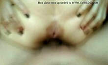 Russian teen flashes in club, leading to blowjob and sex.