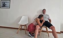 Passionate Young 18+ Student Housewife Delivers Emotional Blowjob in Office with Tits and Ass