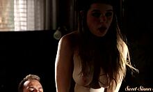 Deepthroating stepdaughter rides hard cock