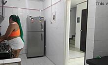 Colombian Maid Sucks Me While Touching Herself