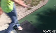 Rough pov blowjob leads to missionary fucking