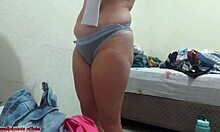 my stepmother changed clothes near me, i recorded her but got caught, oops