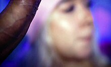 pretty face girl performs close-up on webcam