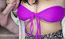 Asian teen sucks cock in bikini