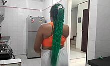 Colombian Maid Sucks Me While Touching Herself