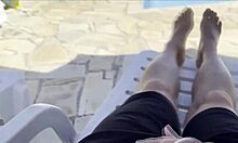 She noticed I was jerking off and helped me finish by the public pool