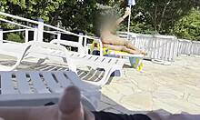 She noticed I was jerking off and helped me finish by the public pool