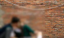 public sex scandal as cute latina teen sucks behind school. mexican babe gets wild!