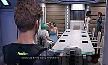 stranded in space, she becomes the master's apprentice with huge tits