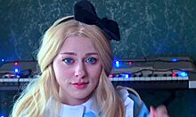 alice fucks pussy with carrot