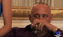 young brunette exploring sexuality with old voyeur