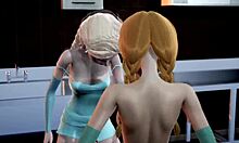 Mavis Joins Elsa and Anna for Hotel Threesome Creampie