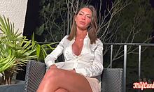 vittoria, that naughty brunette with irresistible curves, shows off big tits