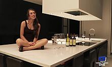 young brunette exploring sexuality with old voyeur