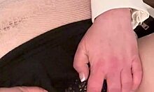 Beautiful Brunette Minxycme Sucking Dildo in Homemade Lesbian Scene