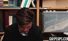 young twink bounces on officer's huge black cock