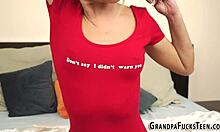 Inked Teen Rides Old Man's Dick and Jerks It Hard!