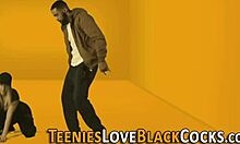 blonde teen bent over for huge black cock pounding