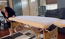 curvy milf danni jones gets oiled ass massage from fit masseuse bent over