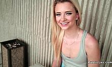 yo, check this petite spinner taking on huge cock outdoors