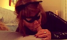 catgranny blows batman in cosplay costume