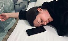 my stepsister was playing with her rubber friend when i was hiding behind the curtain