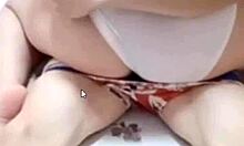 Asian Wife Sucks Cock While Watching Soccer Match, Balls Bounce With Each Goal