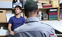 black police officer catches hot thief and bends her over rough.