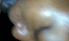 Satin Sheetz gives amateur blowjob.