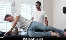 gay step father massages and fucks his straight stepson hard