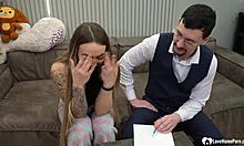 Teacher Fucks Landlord To Pay Rent With Blowjob And Cowgirl Riding