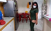 Latina milf bent over for hardcore ebony pounding