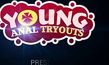 Young anal tryouts showcase her tight holes getting worked over in a bold casting session.