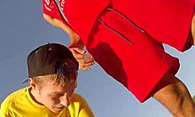 Step sister Dixie Lynn catches Brick Danger jerking off