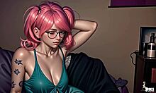 Oh No! Shy Cosplay Geek Caught Masturbating at Party!