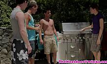 why don't you see four twinks sucking cock and anal fucking with cumshot