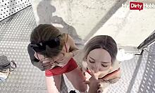 tattooed goddess sexyrachel846 sucking monster cock outdoors, isn't it dirty?